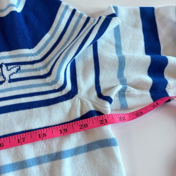 Talbots Women's XL Crewneck Sweater Blue White Striped Whale - Picture 6 of 9